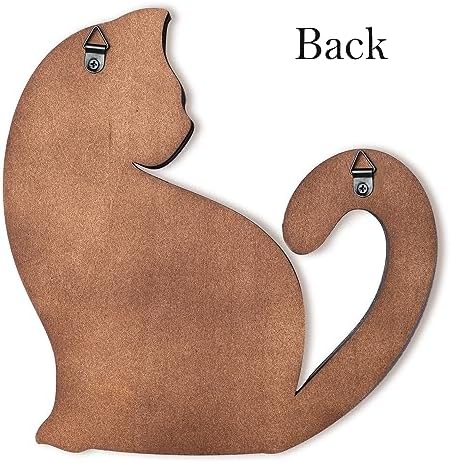 INSOVITA Wooden Cat Decor Wall Art 8 Inches Tall