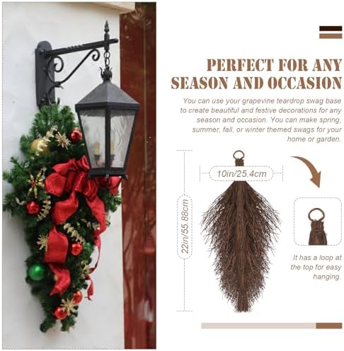 Grapevine Teardrop Swag Base 2 Pack for DIY Decor
