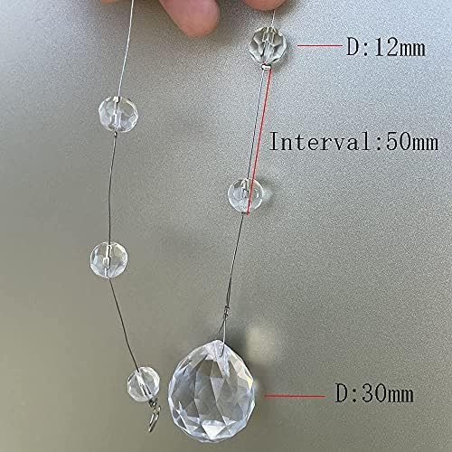 Crystal Beaded String Garland with 5 Strands 33 Feet Each