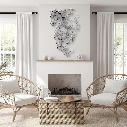 PLTZCRAFT Horse Metal Wall Art 39x24 Inches
