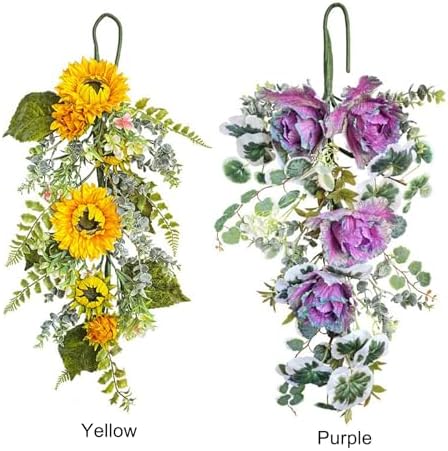 Sunflower Teardrop Swag Front Door Decor 275 Inch