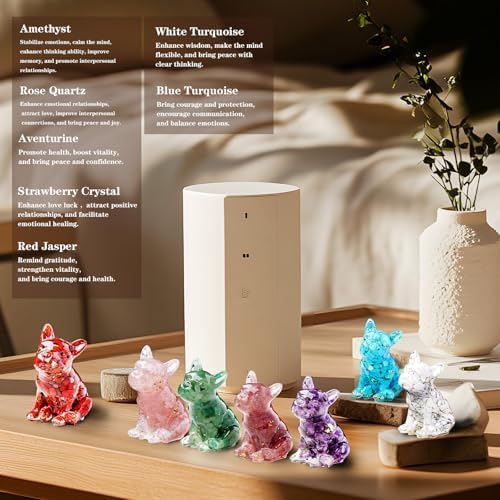 Crystal Resin French Bulldog Gravel Drop Figurine Set