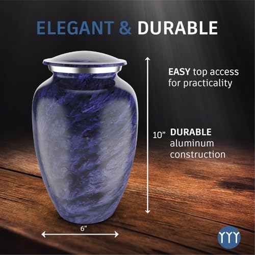 Modern Memorials Cremation Urn - Purple Marble Finish