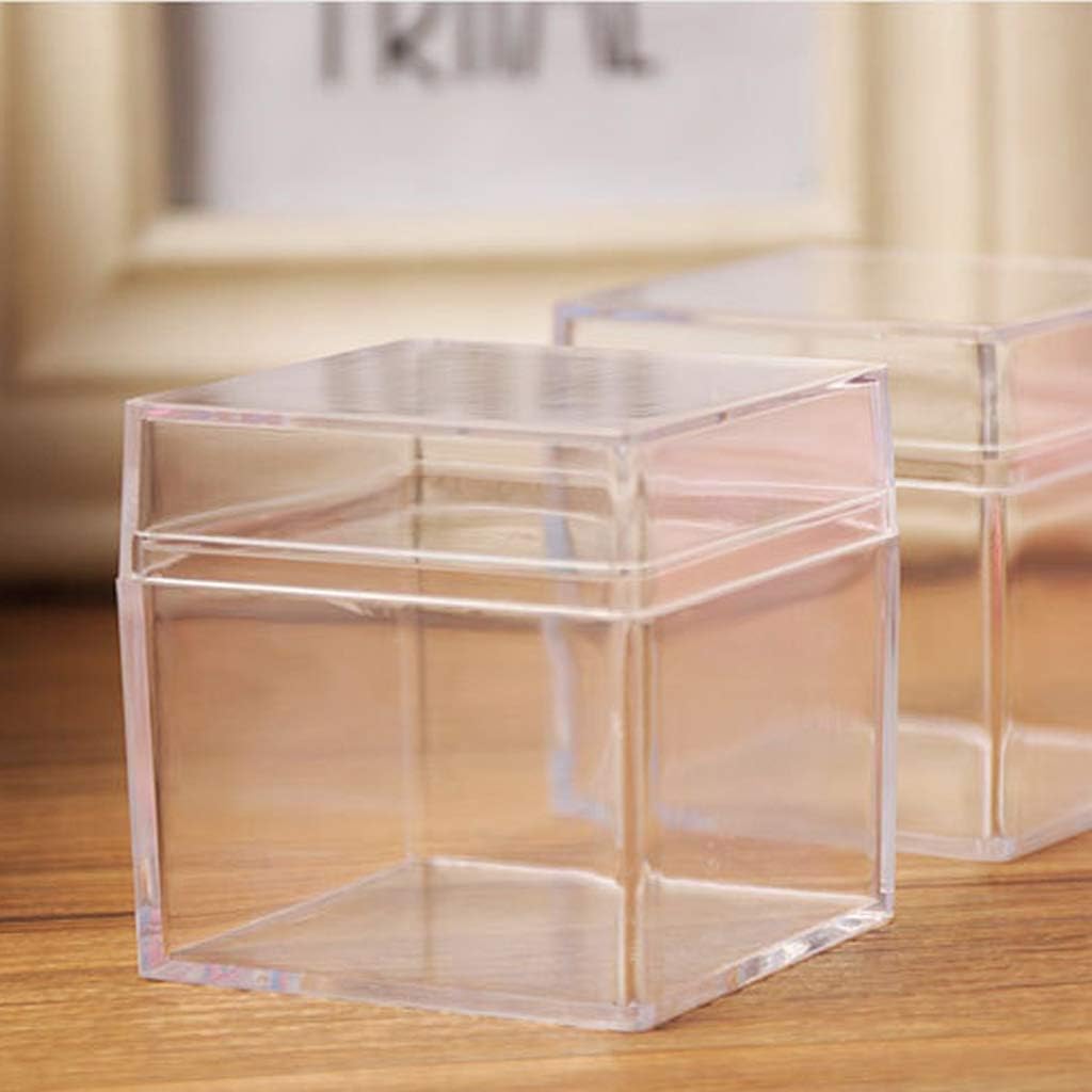 Angwang Clear Acrylic 5 Sided Jewelry Display Box Case Square Cube Props Box