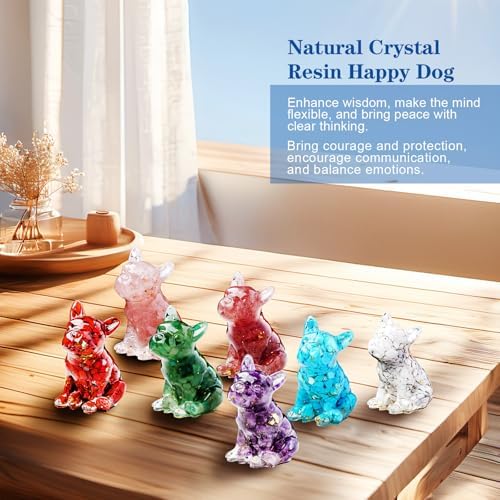 Crystal Resin French Bulldog Gravel Drop Figurine Set