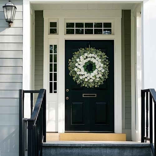 26 Inch Daisy Eucalyptus Wreath for Front Door