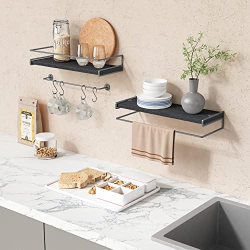 Forbena Modern Floating Shelves Set of 2 for Bathroom and Kitchen