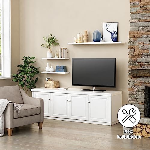 Forbena White Floating Shelves Set of 3
