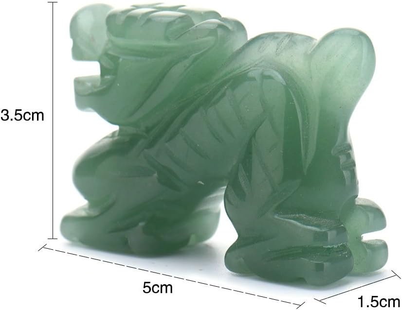AITELEI 2-Inch Carved Aventurine Dragon Ornament