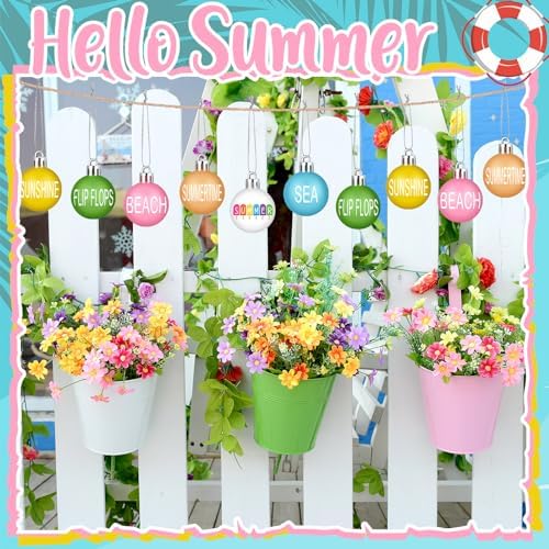 Barydat 24 Pcs Summer Sunflower Hanging Ornaments Tree Decor