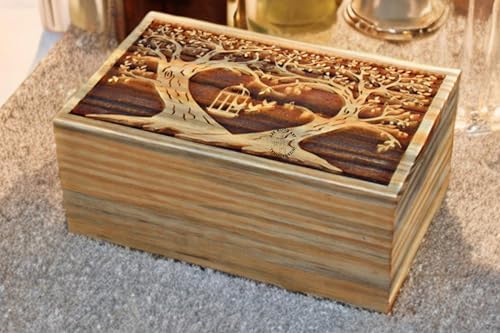Life of Tree Handmade Wooden Urn for Human Ashes