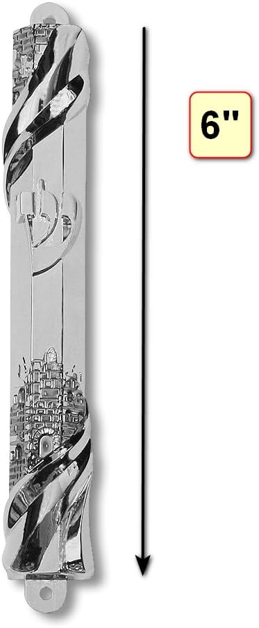 My Daily Styles Mezuzah Case - 6 Inch Metal Silver Tone