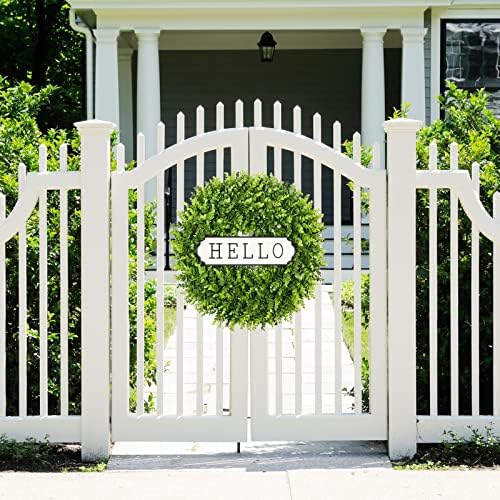 DDHS 24 Inch Artificial Boxwood Wreath for Front Door