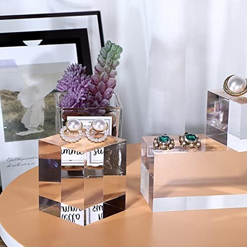 Hipiwe 4PCS Clear Acrylic Display Risers Stand