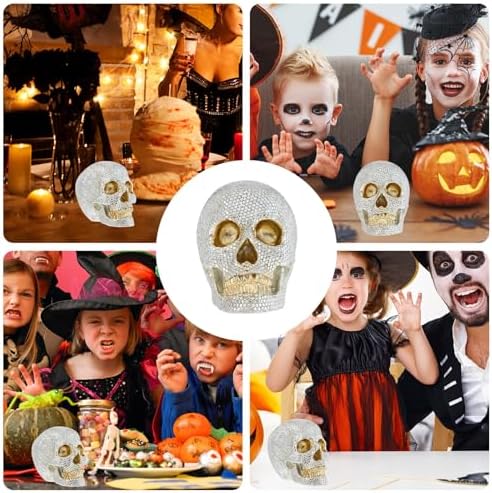 Halloween Skull Statue with Crystal Rhinestones