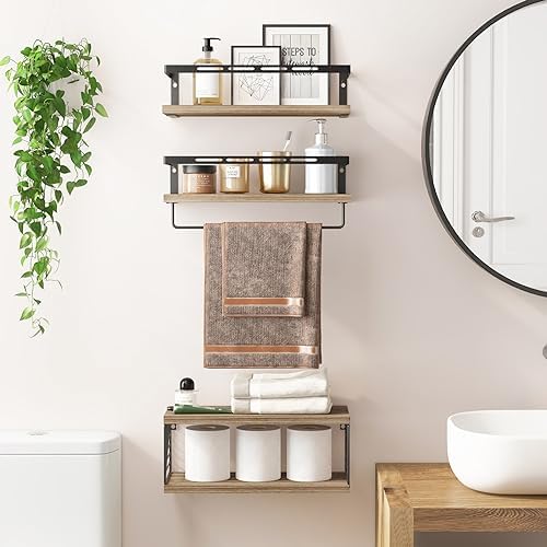 Fixwal 31 Floating Wall Shelf with Towel Bar