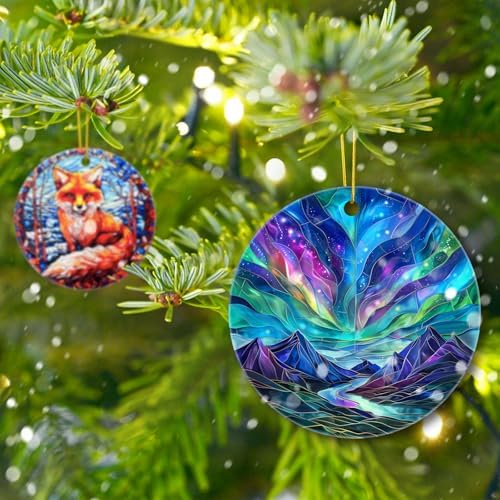 Northern Lights Christmas Tree Decorations Ceramic Ornament