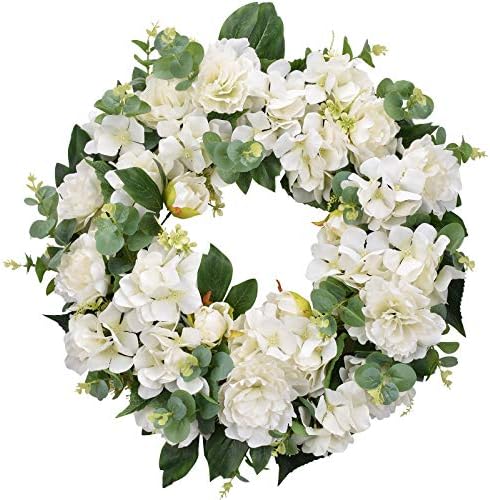 I-GURU Seasonal Door Wreath with Hydrangeas and Peonies