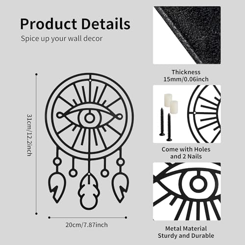 GouZaak Black Dream Catchers Metal Wall Art