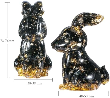 Resin Crystal Bunny Figurine Decor Collectible Statue