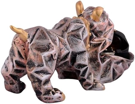 Cool Dog Sculpture with Plate for Home Decor