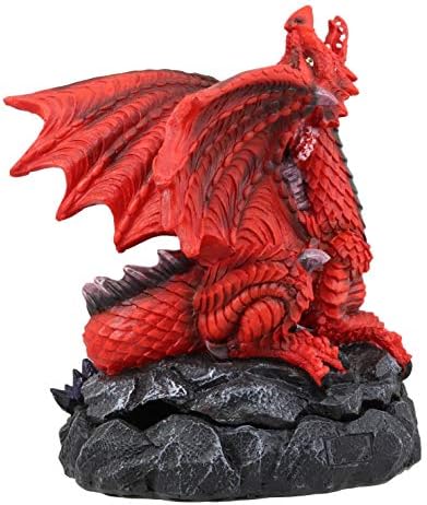 Ebros Gift Stryker Red Dragon Incense Burner Figurine 625 Inch