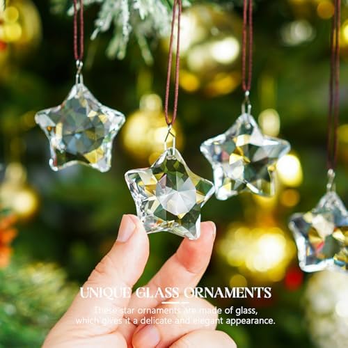 HD Crystal Glass Christmas Ornaments Set of 6