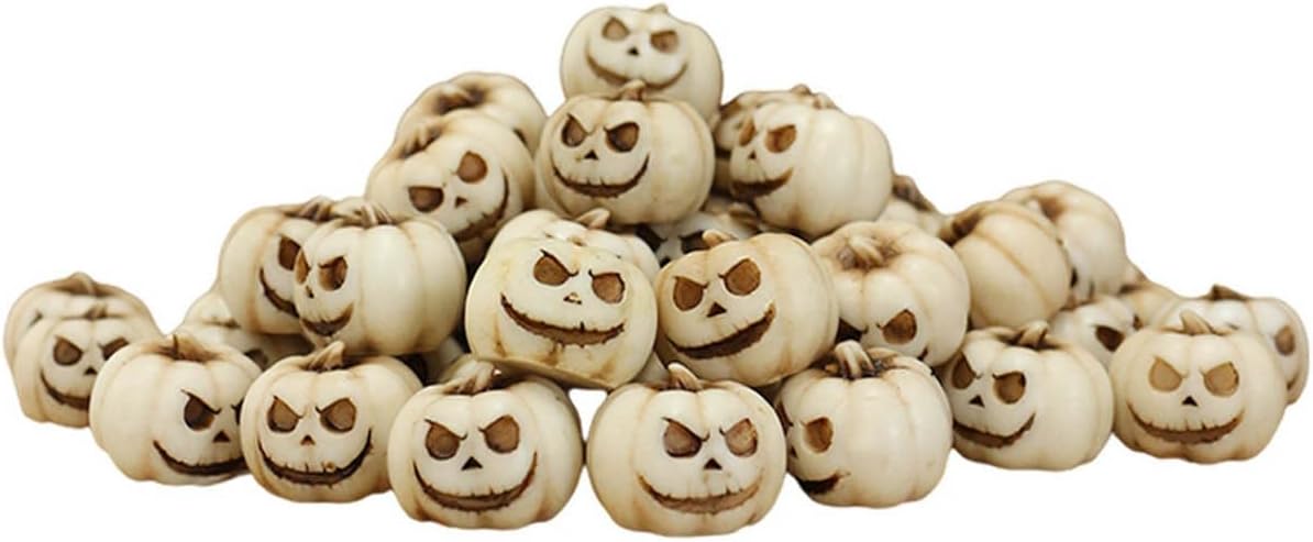 20 Pcs White Mini Pumpkin Halloween Decorations