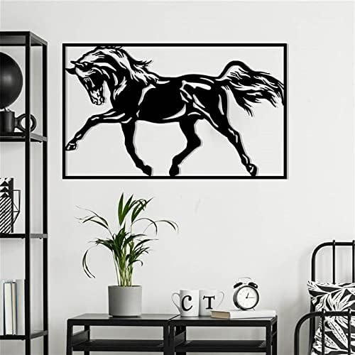 NORTH KAISER Black Metal Horse Wall Art