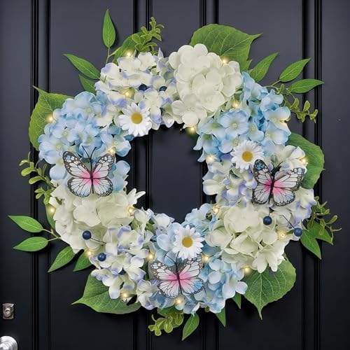 Valery Madelyn 18 Inch Spring Summer Wreath with Lights