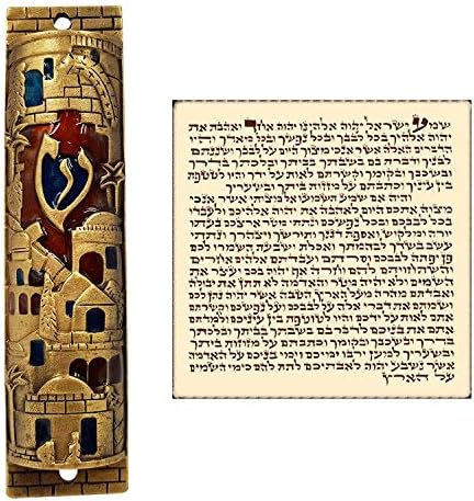 TALISMAN4U Gold Enamel Mezuzah Case with Scroll