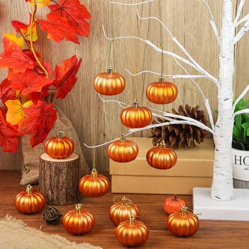 12 Pcs Pumpkin Hanging Ornaments Fall Decor