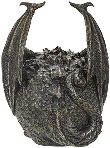Spiral Dark Gothic Draco Dragon on Mutated Skull Figurine