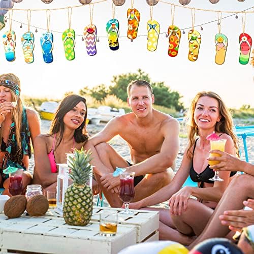 36 Pcs Summer Wood Hanging Ornaments with 12 Styles