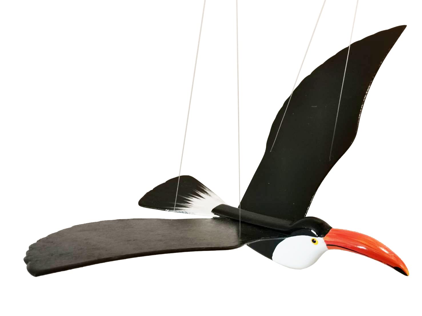 WitnyStore Wooden Flapping Wing Toucan Mobile 24 Inch Decor