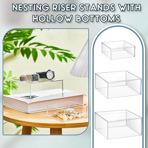 Jerify 12 Pcs Acrylic Risers for Buffet Display