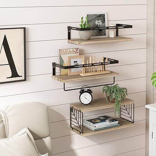 Fixwal 31 Floating Wall Shelf with Towel Bar