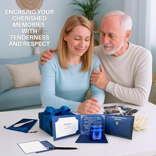 Blue Urn Small Urns for Human Ashes Keepsake Set