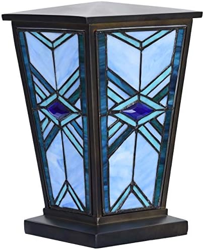 Bieye Blue Stained Glass Cremation Urn 7x11 Inch