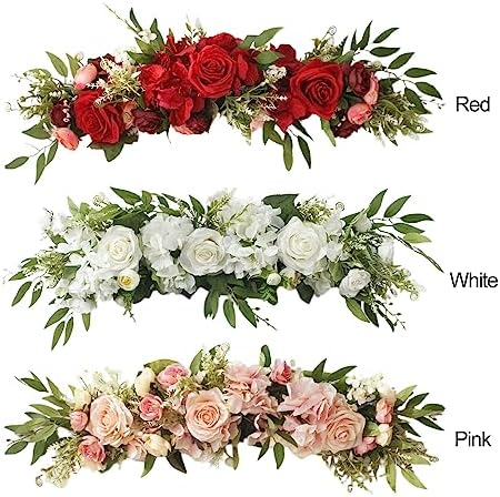 TREETDOBV Pink Rose Swag Artificial Flowers Wedding Decor