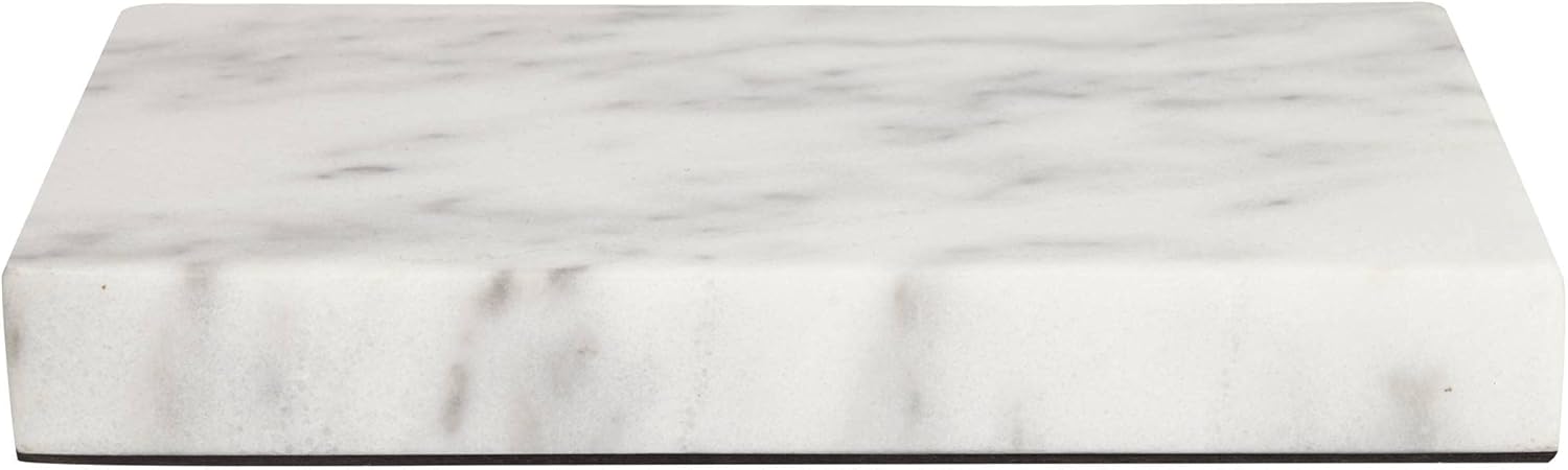 360 Lighting Rectangular Lamp Riser White Marble Finish