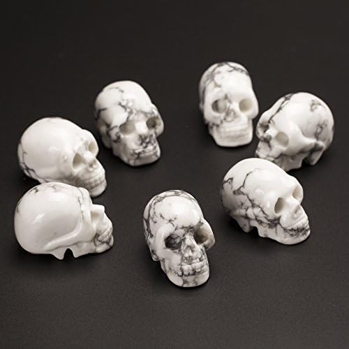 20 Inch Natural Carved Skull Reiki Healing Stone Statue Collectible Figurine