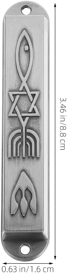 Ciieeo Pewter Mezuzah Case with Scroll for Door