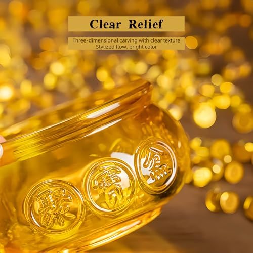 3 Inch Handmade Crystal Golden Treasure Basin with 43pcs Ingot