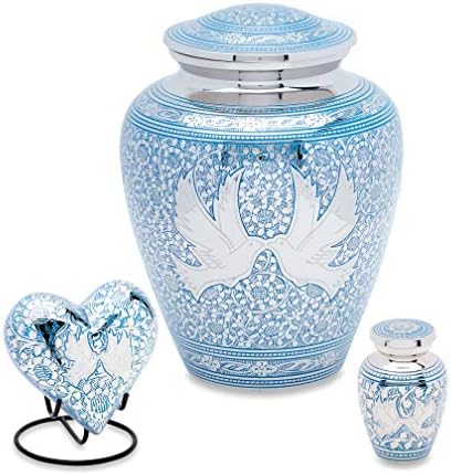 Blue Loving Dove Set Decorative Urns