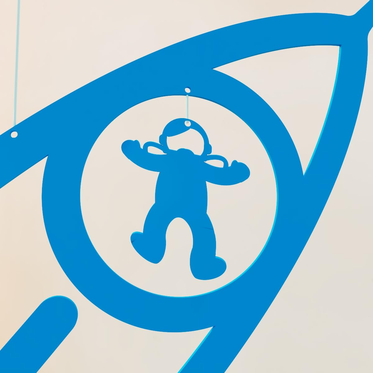 Rocket with Astronaut and Planet Hanging Decor for Kids