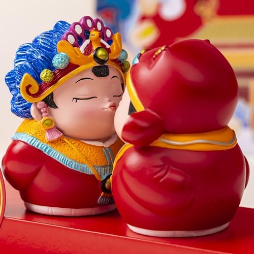 Hand-Painted Kissing Couple Statue 335-Inch Resin Wedding Decor