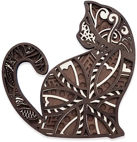 INSOVITA Wooden Cat Decor Wall Art 8 Inches Tall