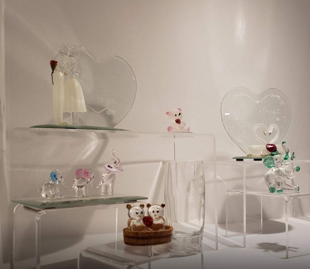 3 Piece Clear Acrylic Jewelry Display Risers Set