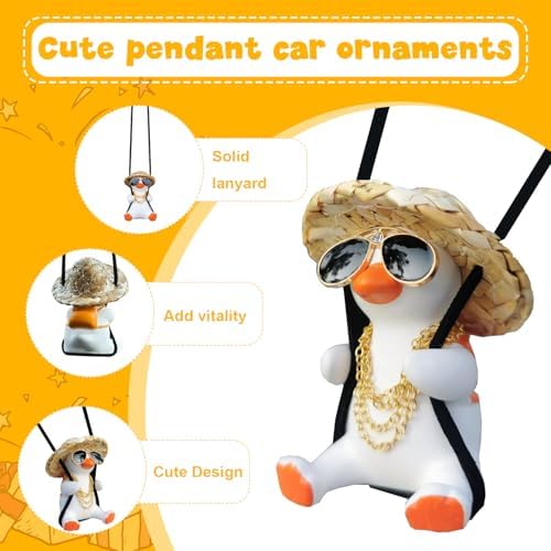 Cool Swinging Duck Hanging Ornament for Jeep Rear View Mirror